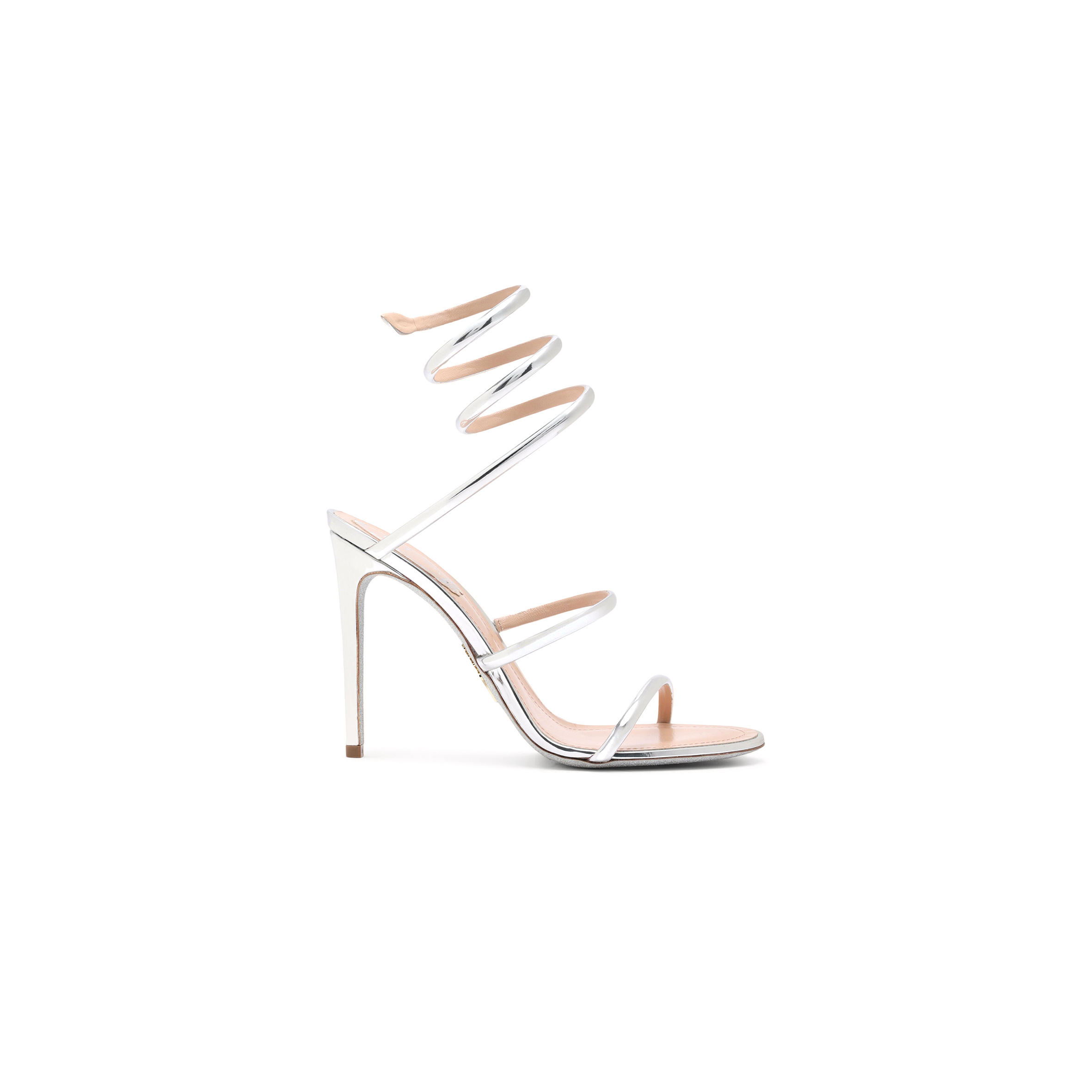 RENÉ CAOVILLA CLEO METALLIC SILVER SANDAL 105 C12351
